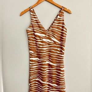 A New Day zebra printed midi dress with side slit